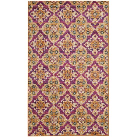 Safavieh Madison Small Rectangle Area Rug, Fuchsia and Gold - 3 x 5 ft. MAD605A-3